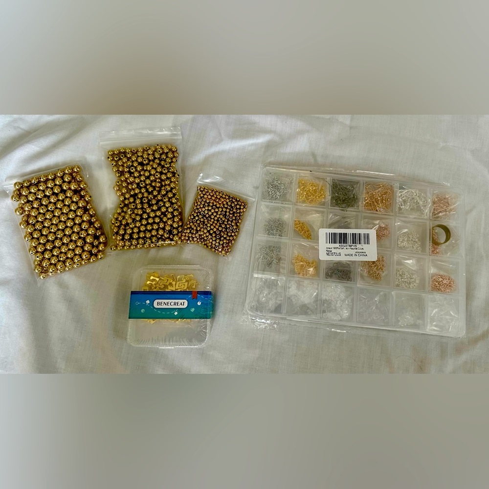 Lot of Gold Jewelry Making Beads and Earring Kit - $35 VALUE - Music Notes